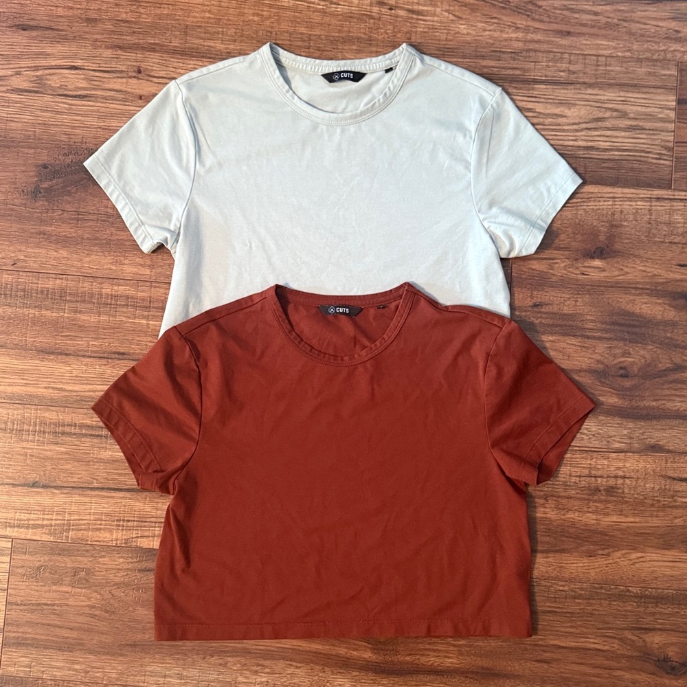 Bundle - Cuts Clothing Crop Tops - Sage Green Rust Women’s
